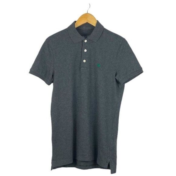 Abercrombie & Fitch Men's Gray Short Sleeve Logo Muscle Polo Shirt US S - Picture 1 of 6